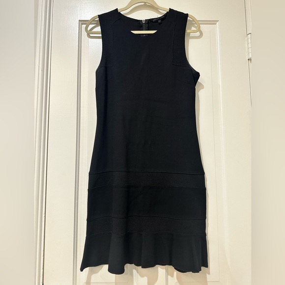 Felicity & Coco sleeveless knit sheath ruffle black dress - Picture 8 of 12